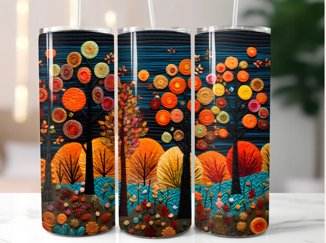 Vibrant Button Trees Tumbler