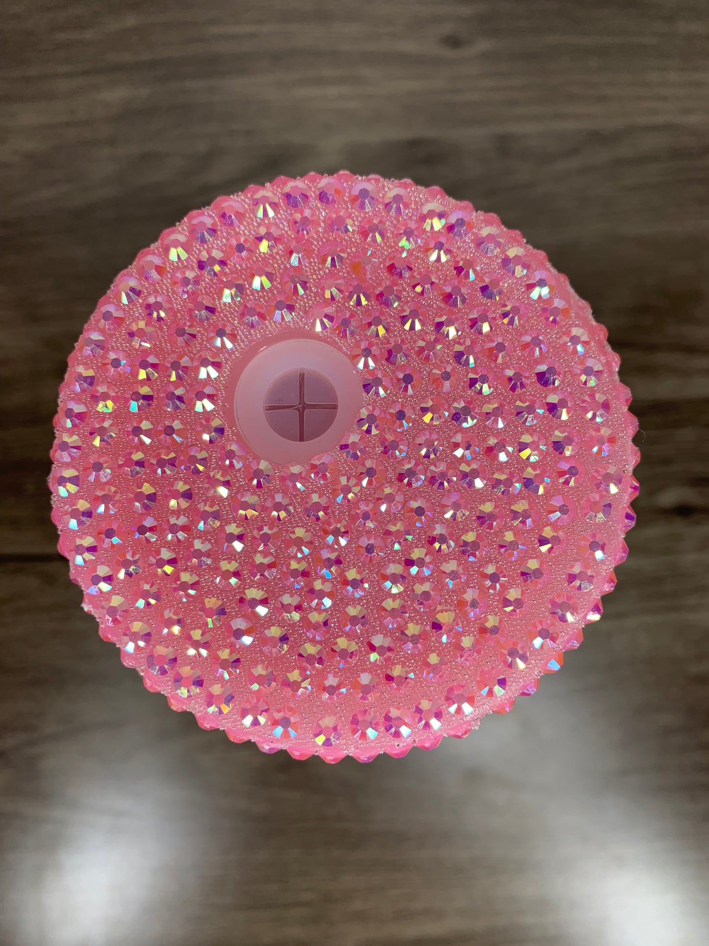 Pink Glass Cup with Red Bows