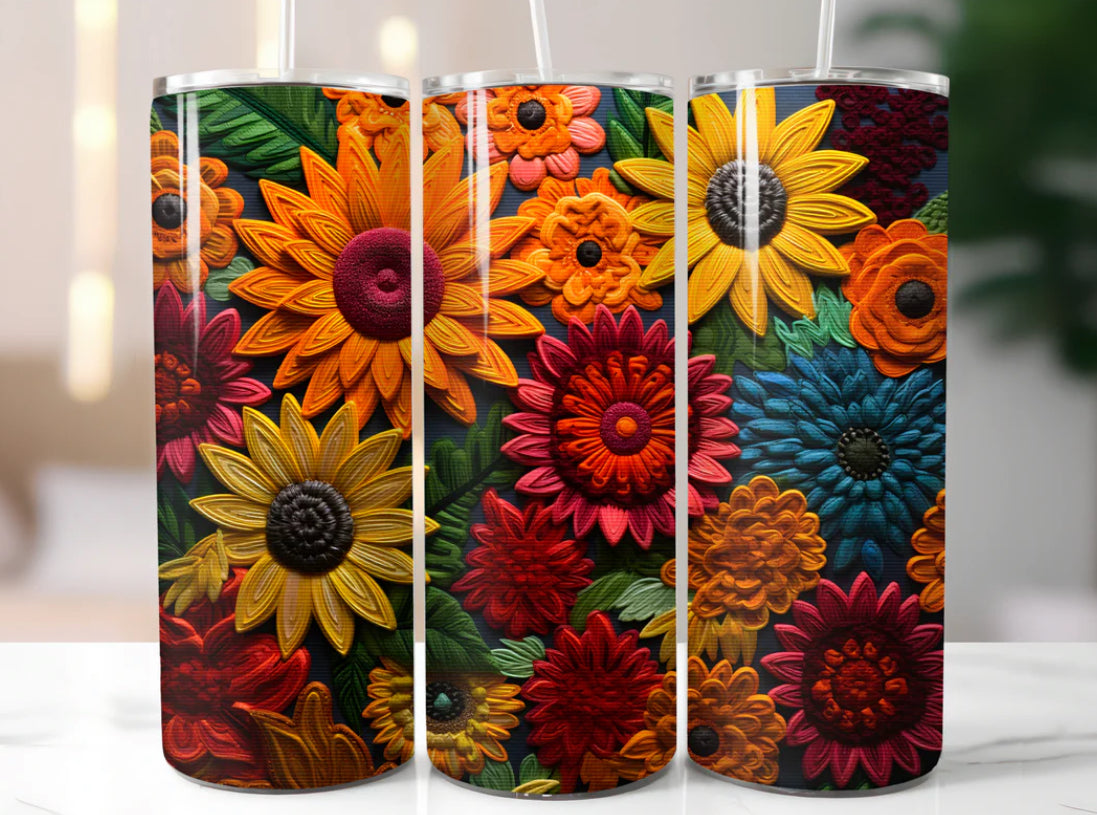 Vibrant Flowers Tumbler