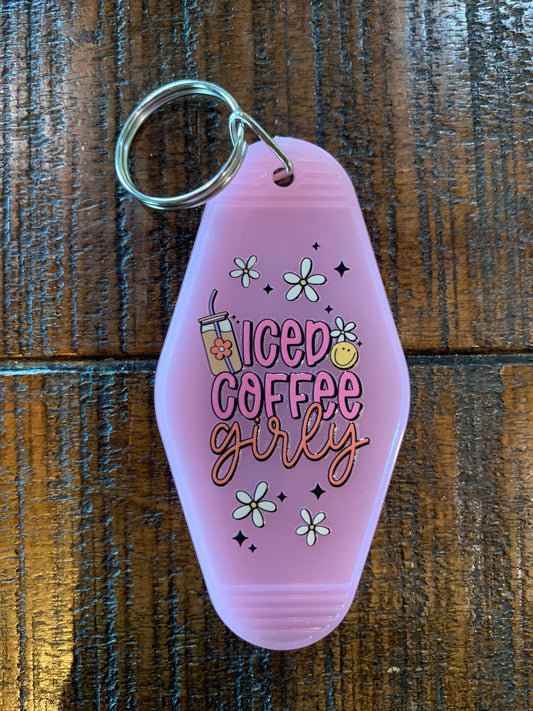 Iced Coffee Girly Keychain