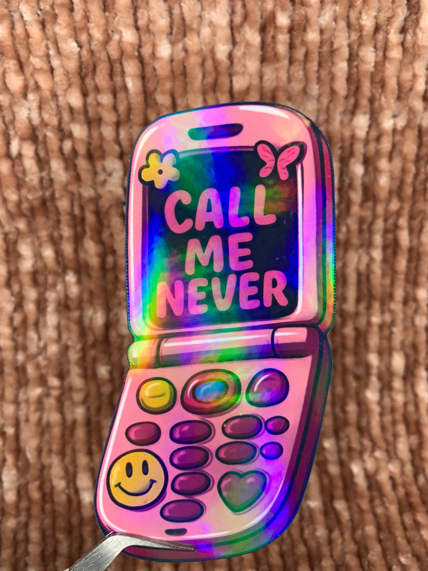 Call me never phone sticker