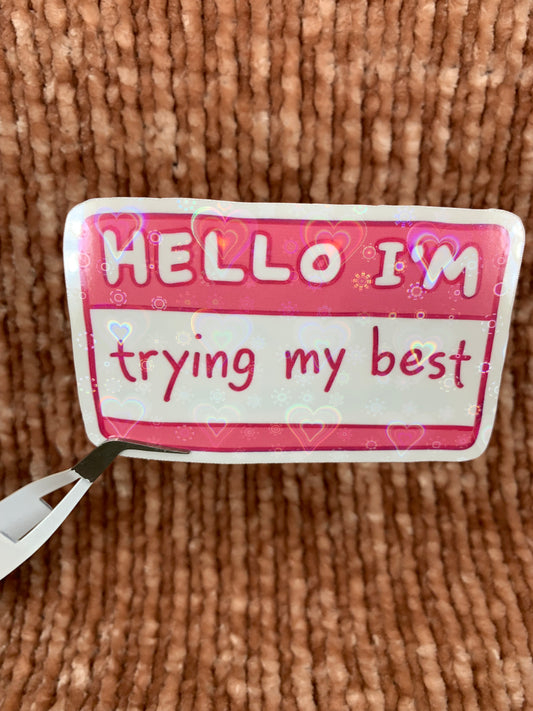 Pink Hello Sticker