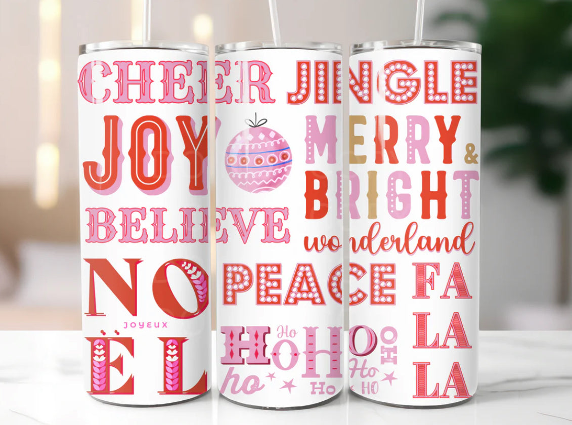 Joy and Cheer Christmas Tumbler