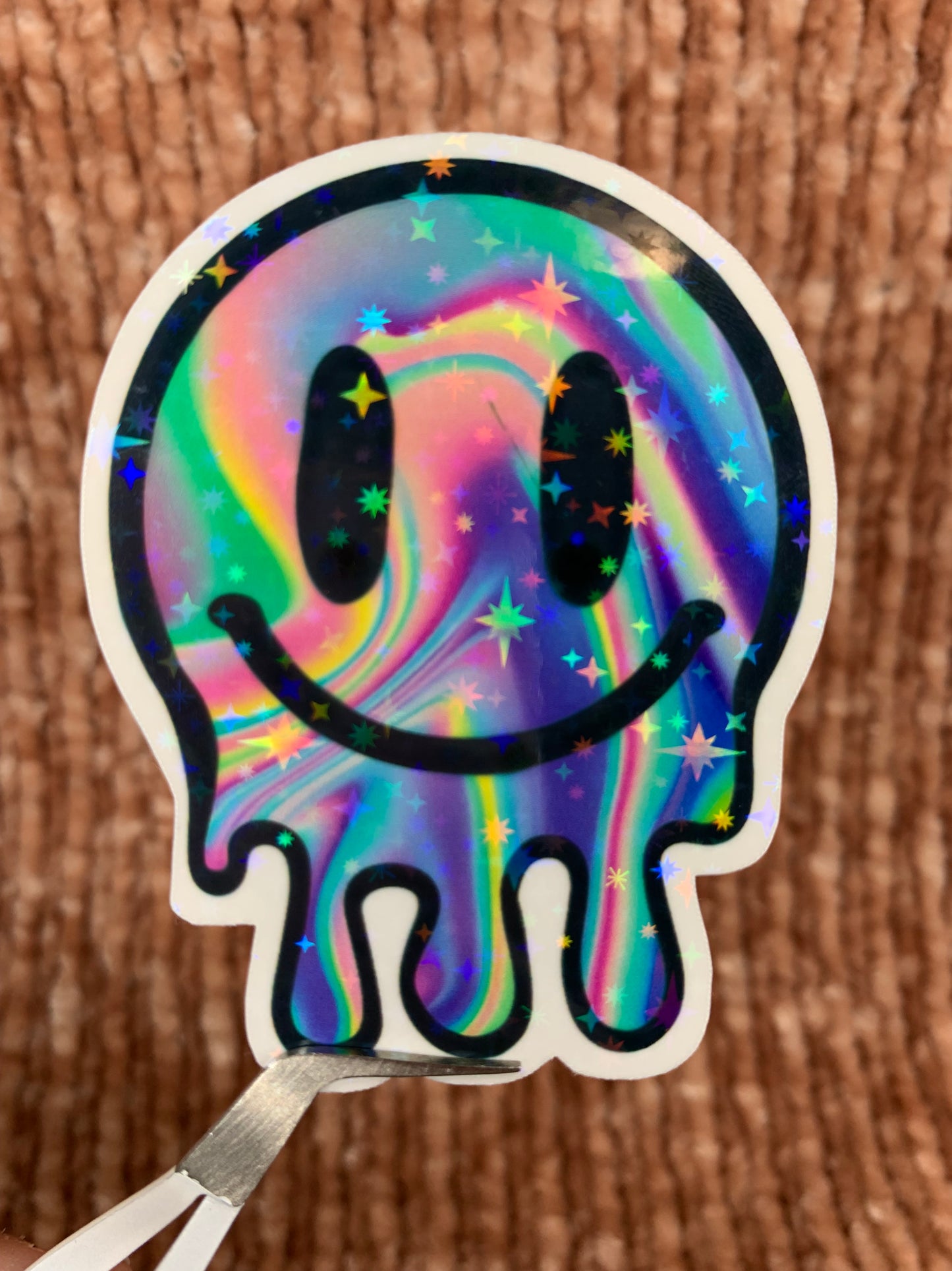 Holographic Smiley Face Sticker