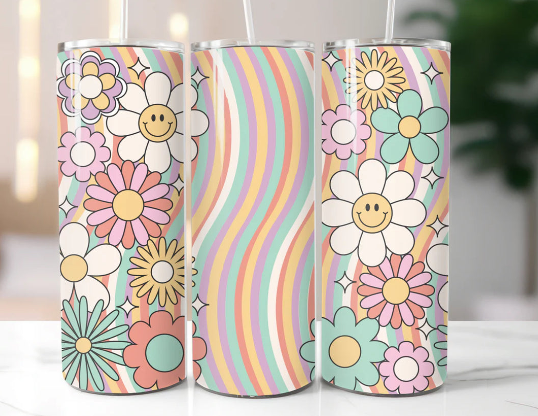 Retro Flowers Tumbler