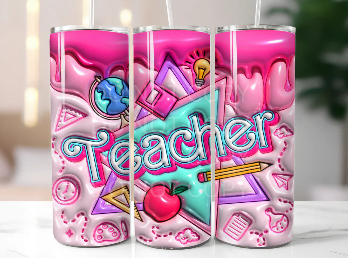 Pink Teacher Tumbler