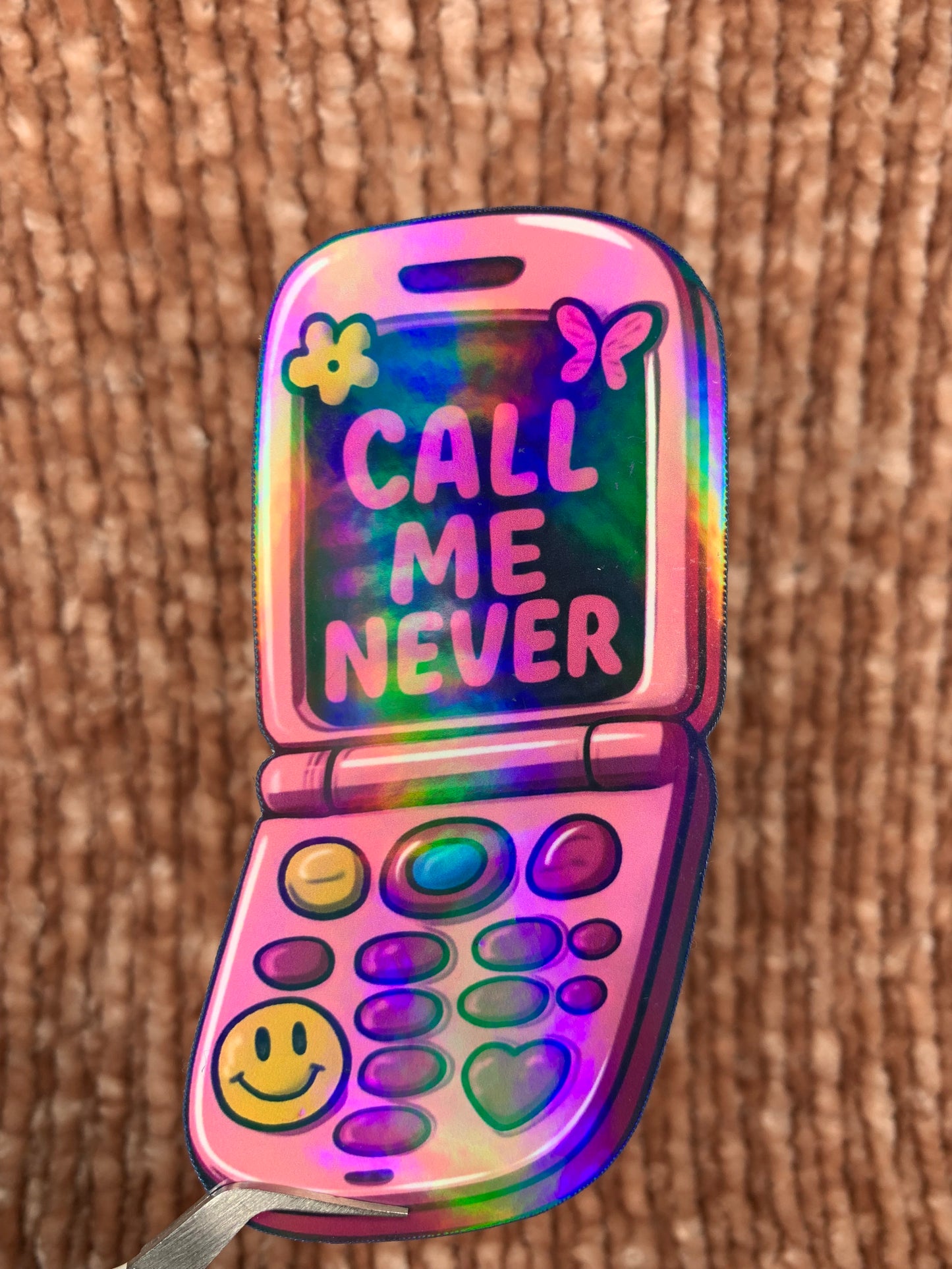 Call me never phone sticker