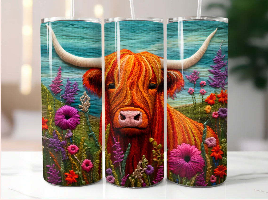 Cow with Flowers Tumbler