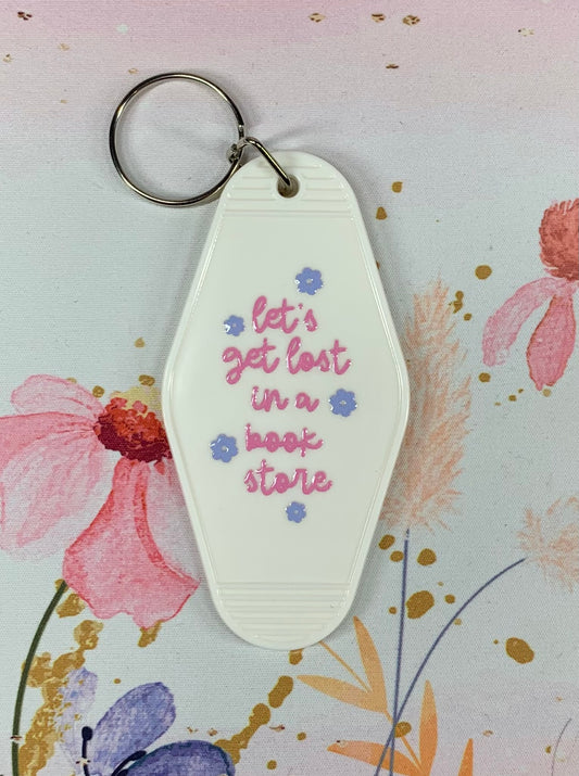 Let’s get lost in a book store Keychain
