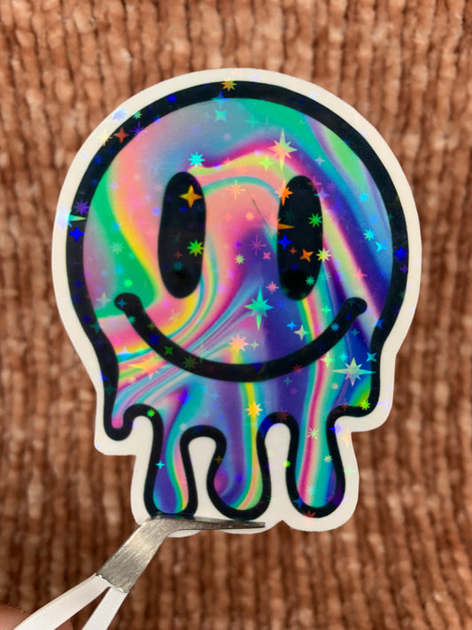 Holographic Smiley Face Sticker