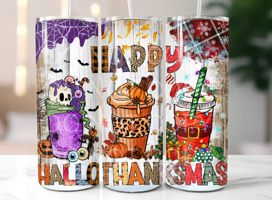 Happy Hallothanksmas Tumbler