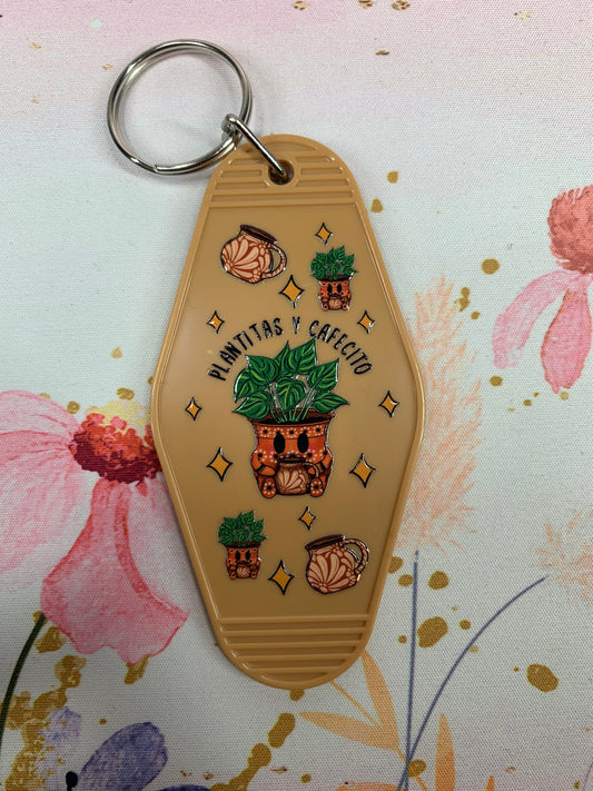 Plantitas y cafecito Keychain