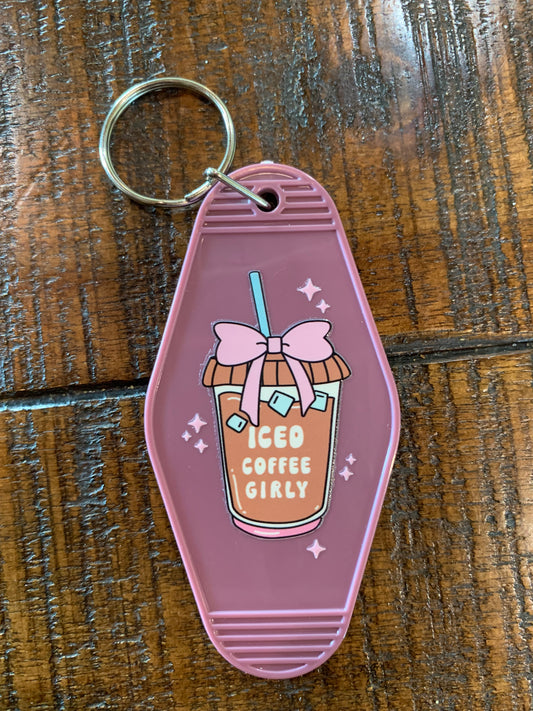 Iced Coffee Girly Keychain